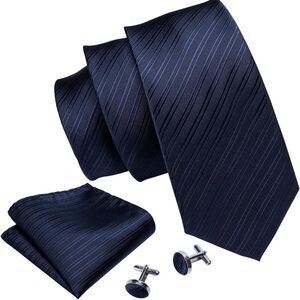 NIB Barry Wang Tie, Pocket Square & Cufflink Set